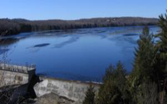 Image of a body of water with trees surrounding it